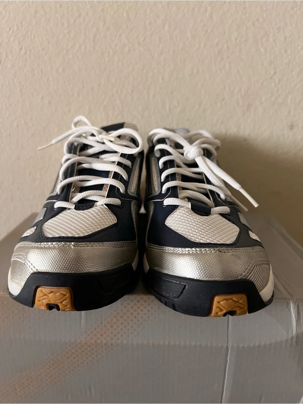 adidas Men's Navy, White and Gold Athletic Running Shoes
